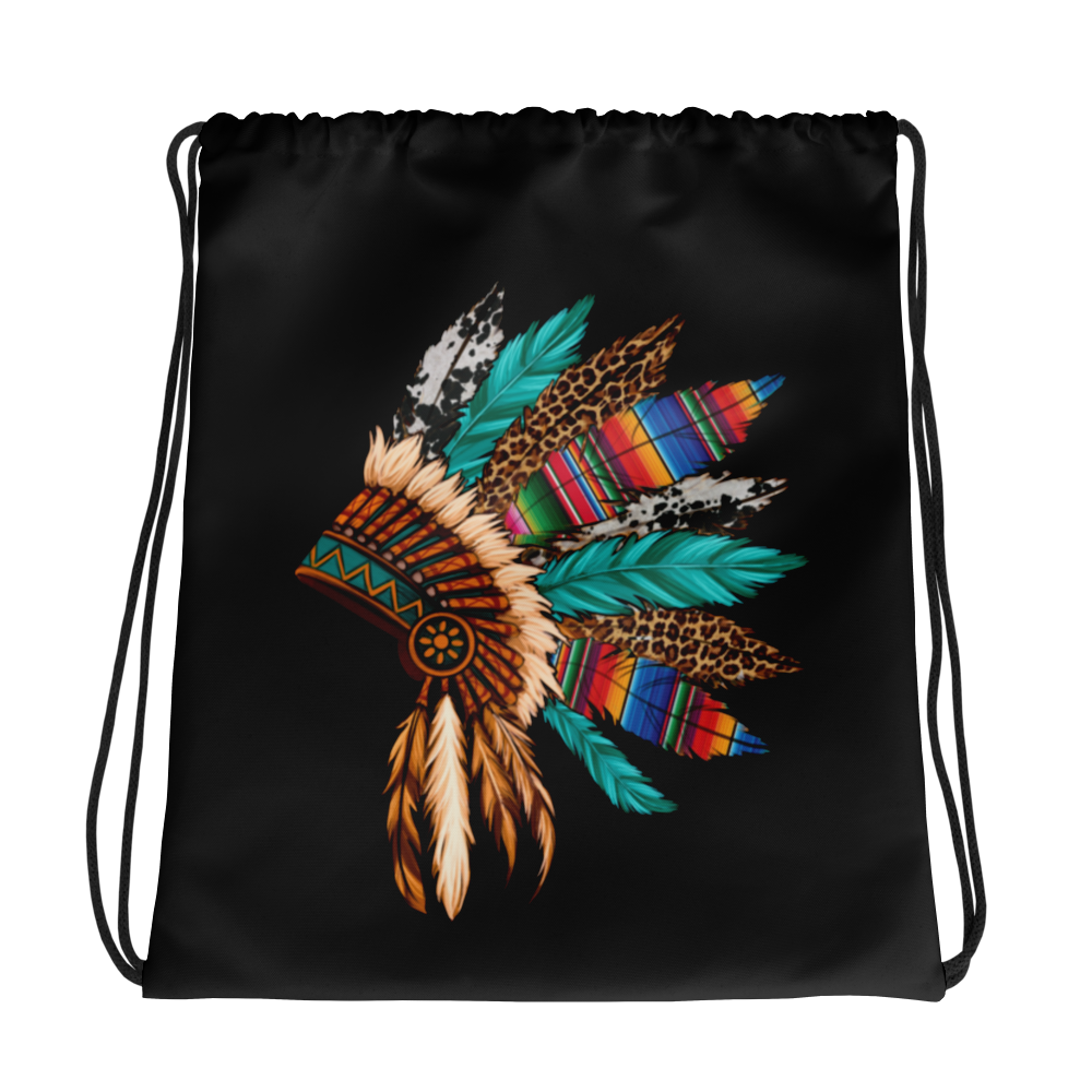 Drawstring "Native Headdress" Multi