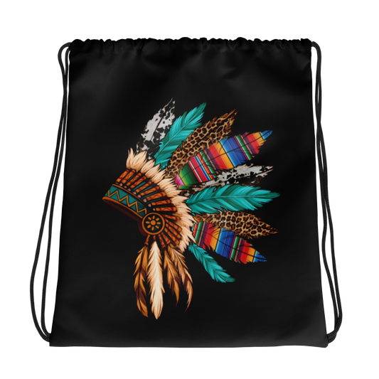 Drawstring "Native Headdress" Multi