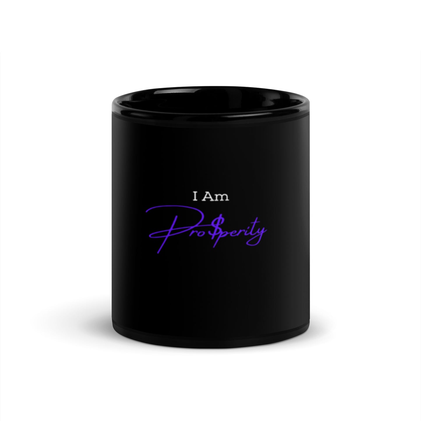 Mug "I Am Prosperity" Purple Black Glossy