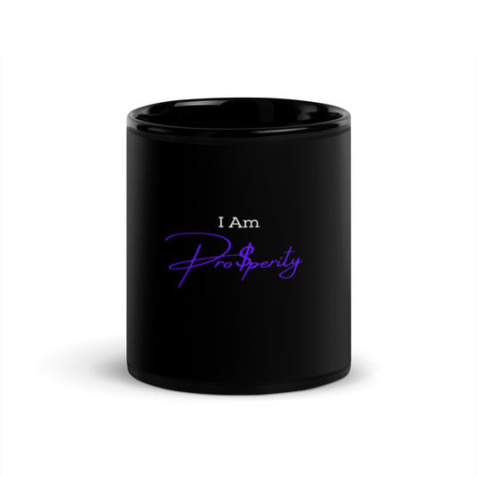 Mug "I Am Prosperity" Purple Black Glossy