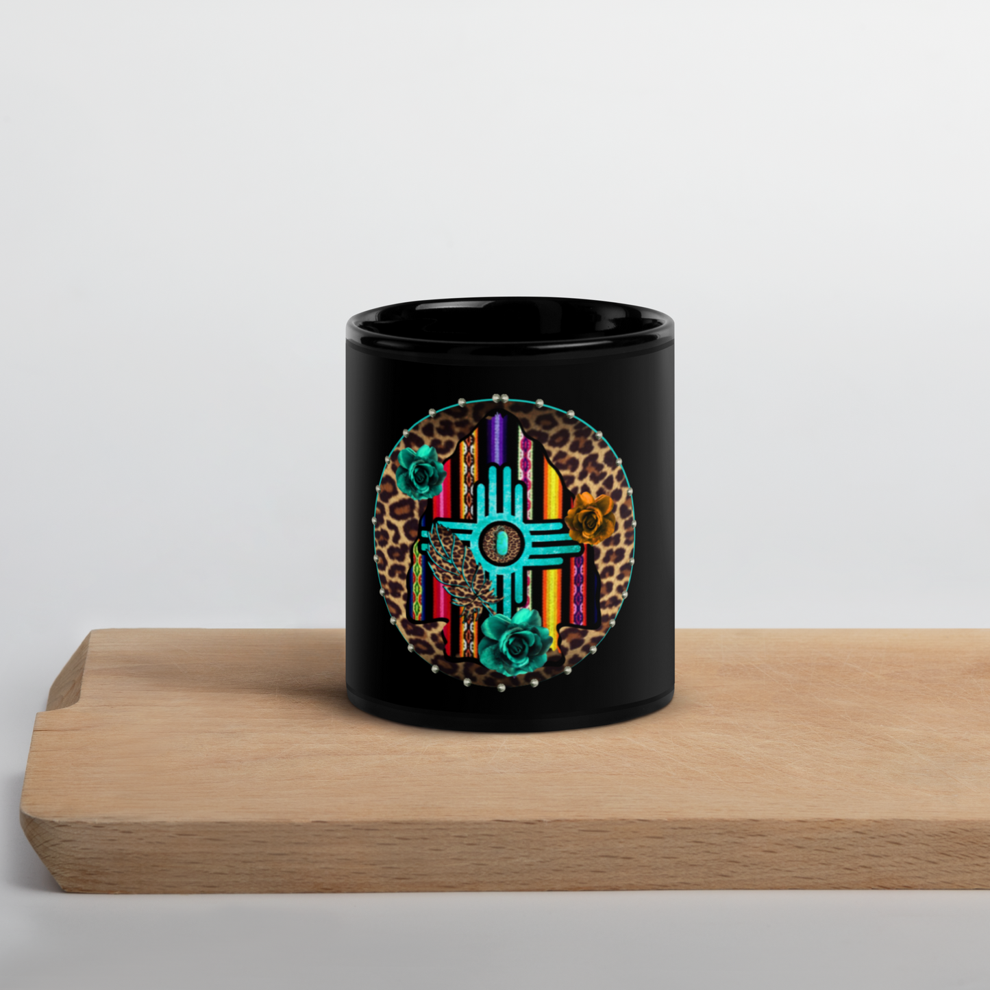 Mug Indiginous "Native Colors" Black Glossy