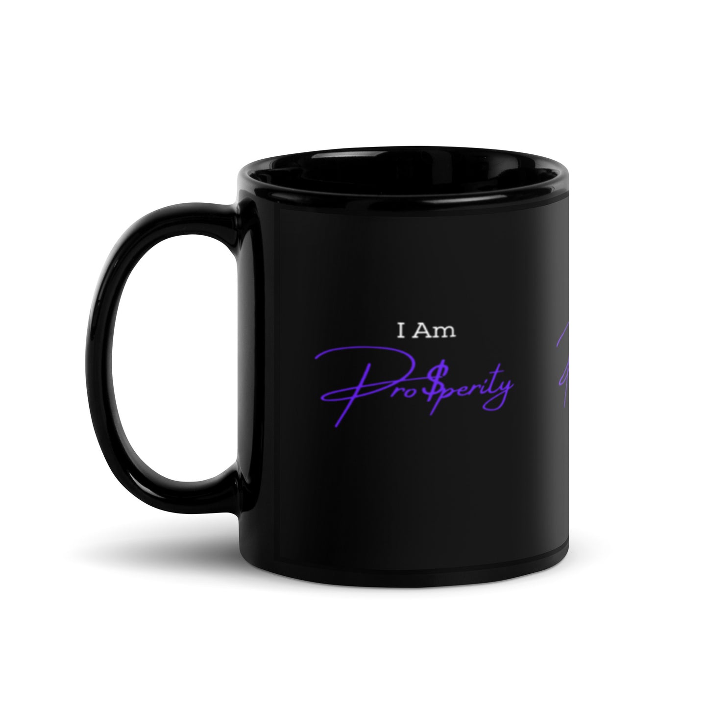 Mug "I Am Prosperity" Purple Black Glossy