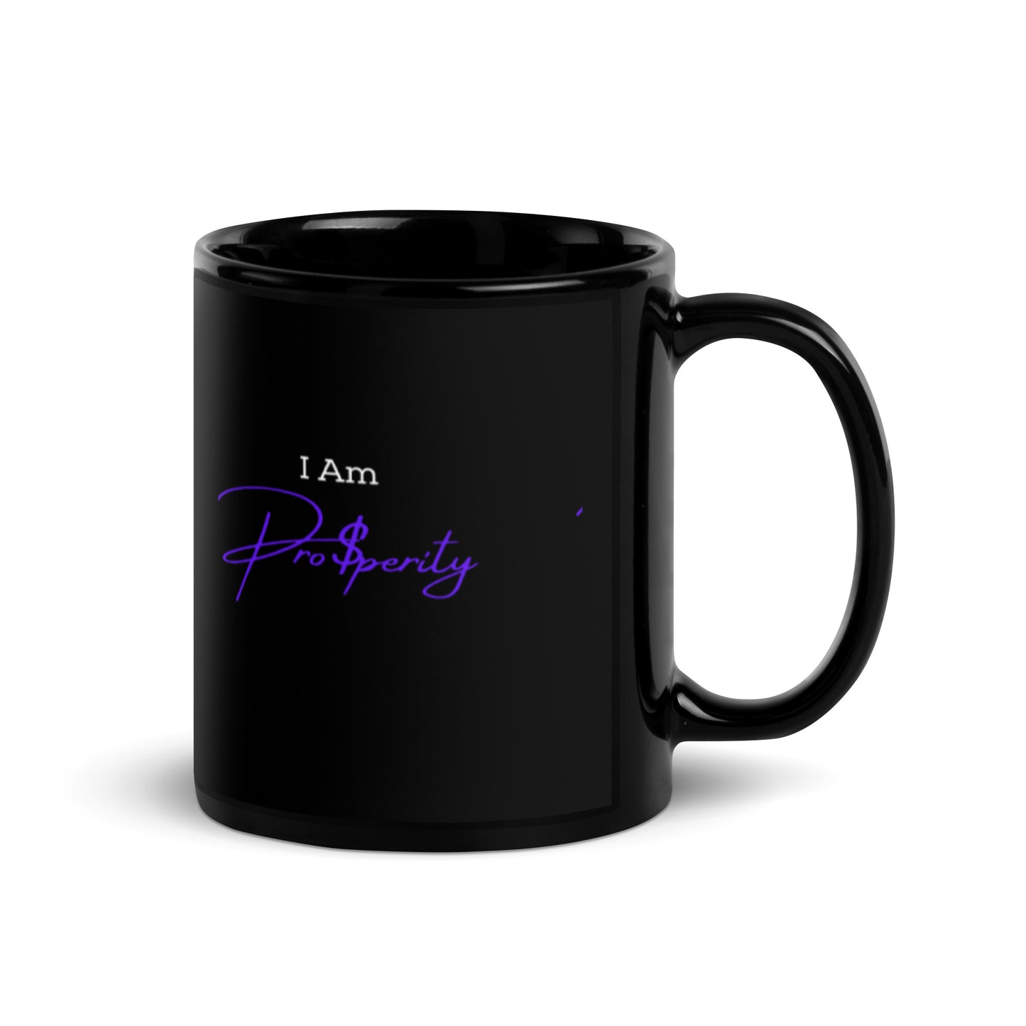 Mug "I Am Prosperity" Purple Black Glossy