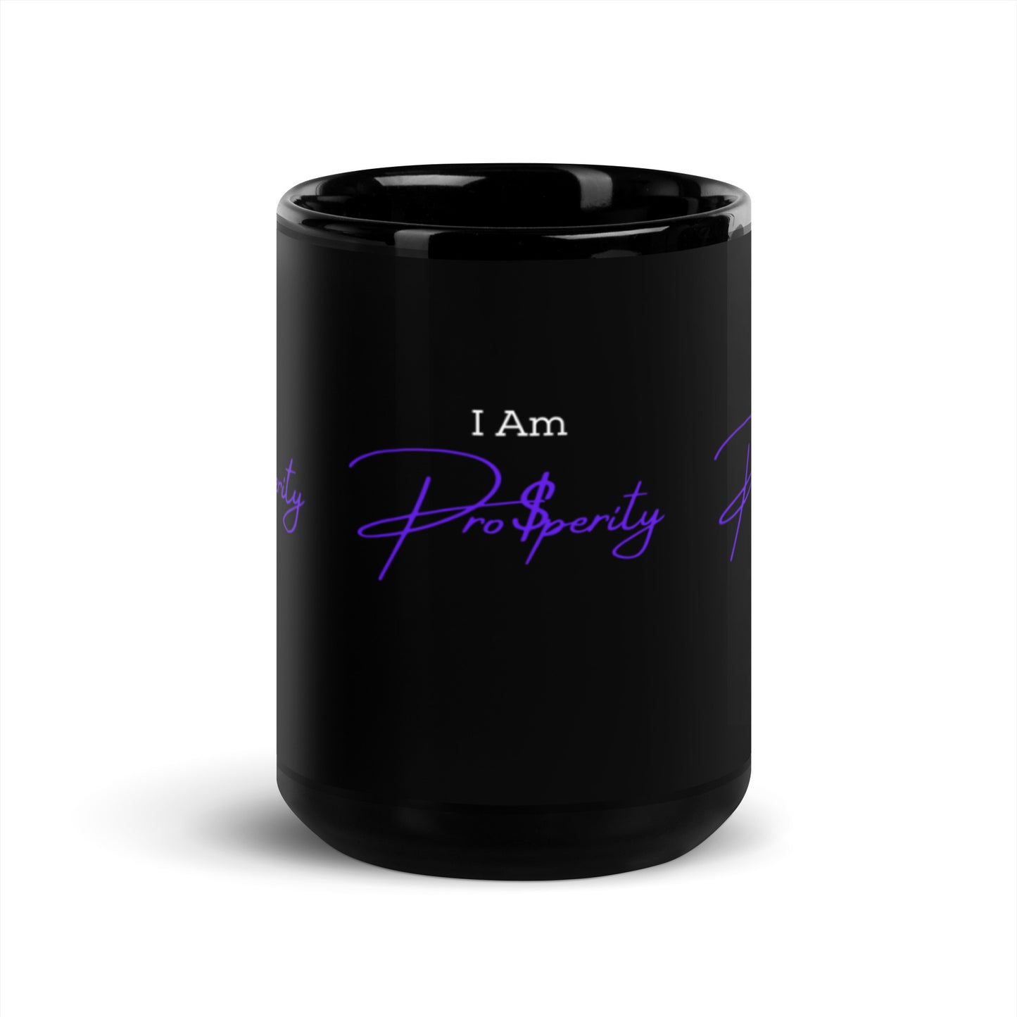 Mug "I Am Prosperity" Purple Black Glossy