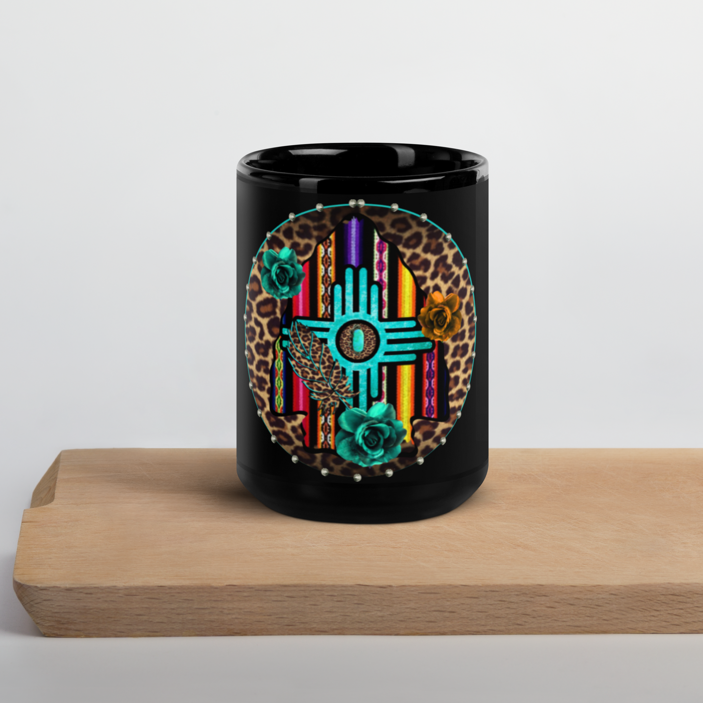 Mug Indiginous "Native Colors" Black Glossy