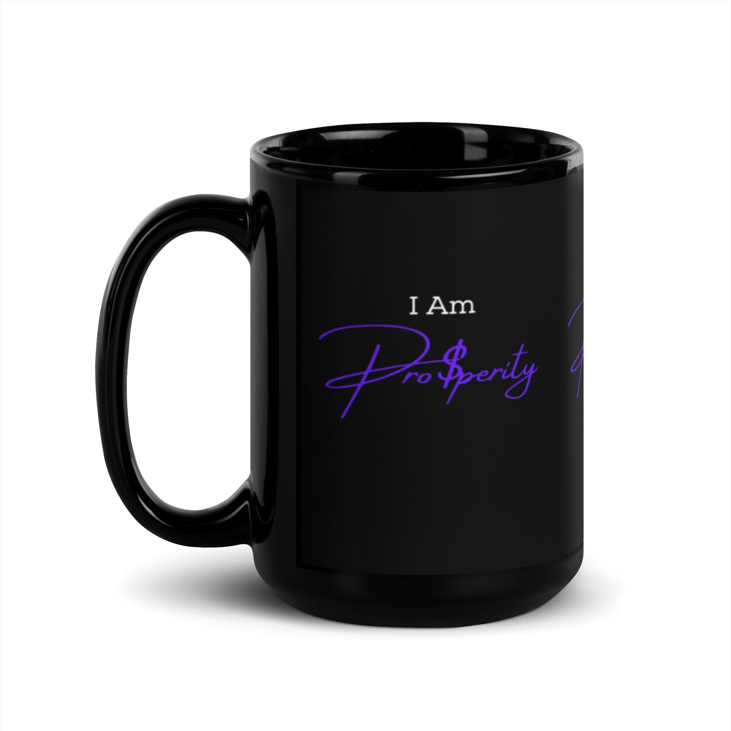 Mug "I Am Prosperity" Purple Black Glossy