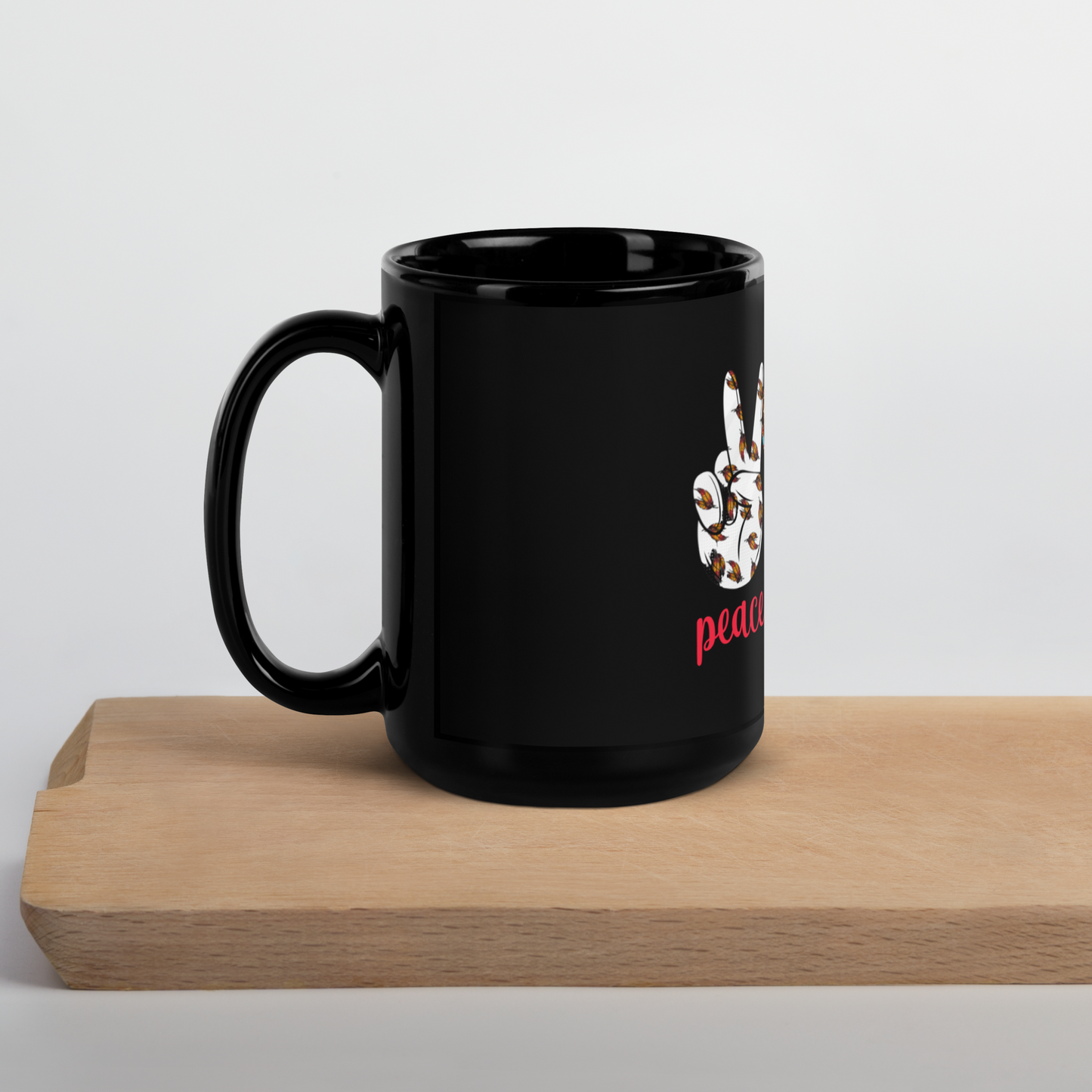 Mug Idigenous "Peace Love Native" Black Glossy