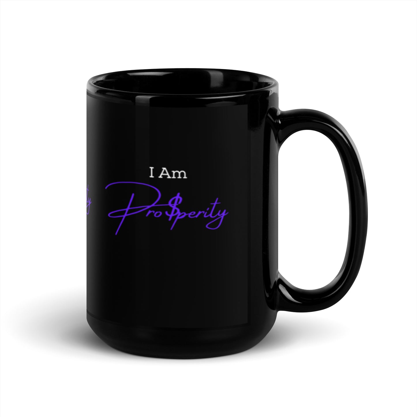 Mug "I Am Prosperity" Purple Black Glossy