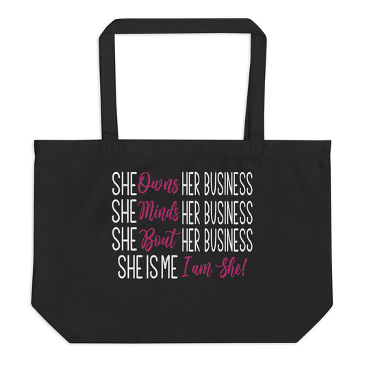 Tote Large Organic "She Minds Her Business"