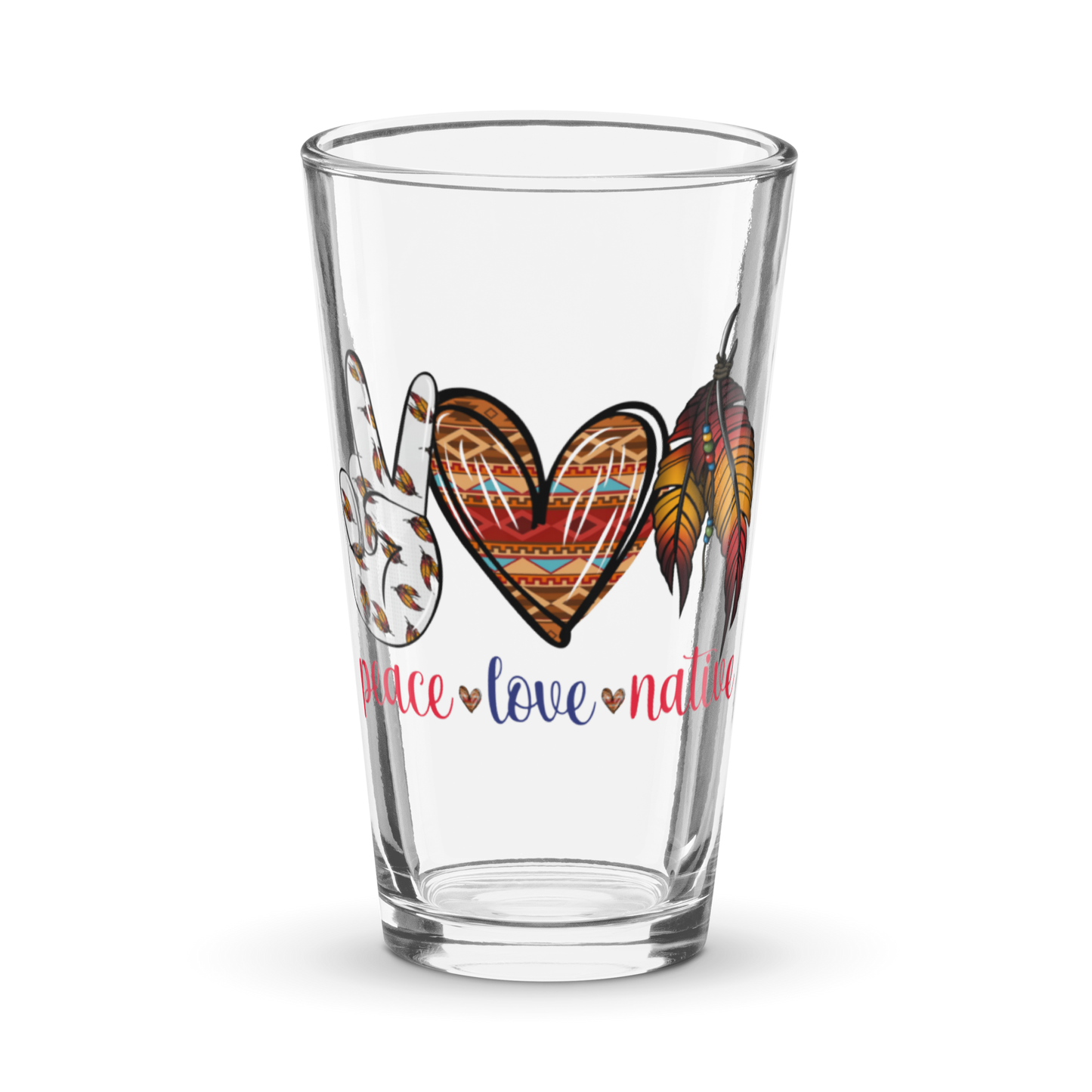 Glass "Peace Love Native"