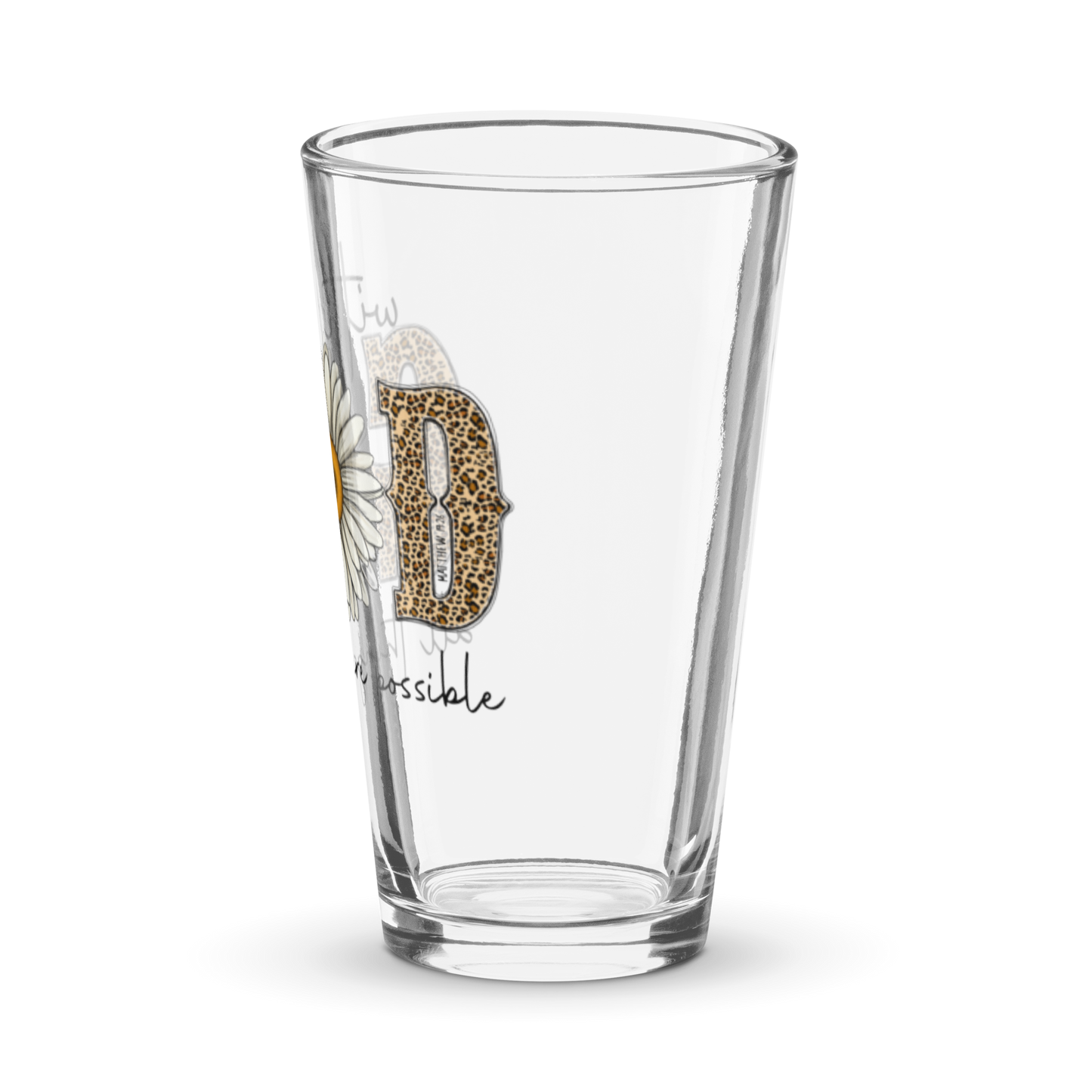 Glass "With God" Shaker Pint