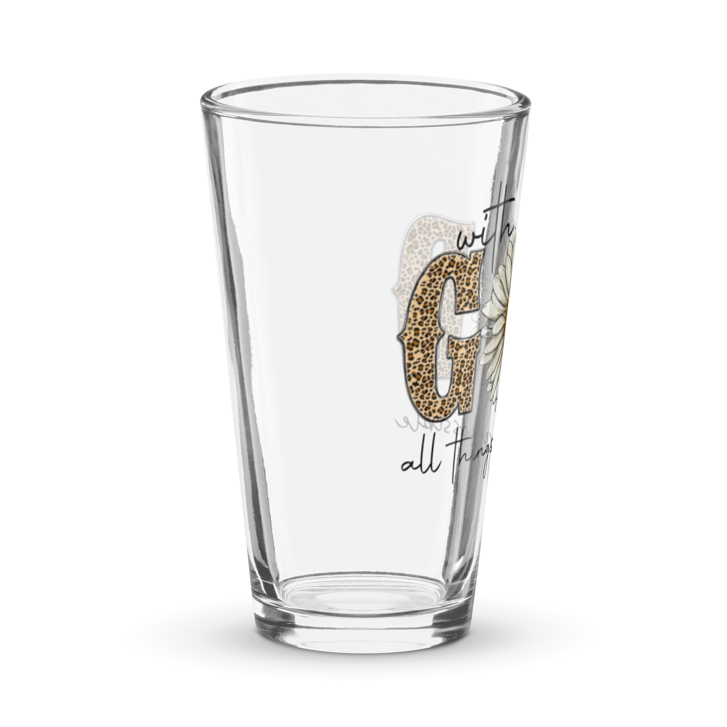 Glass "With God" Shaker Pint