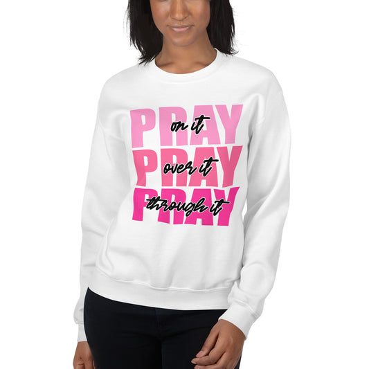 "PRAY ON IT" Sweatshirt Pink Black