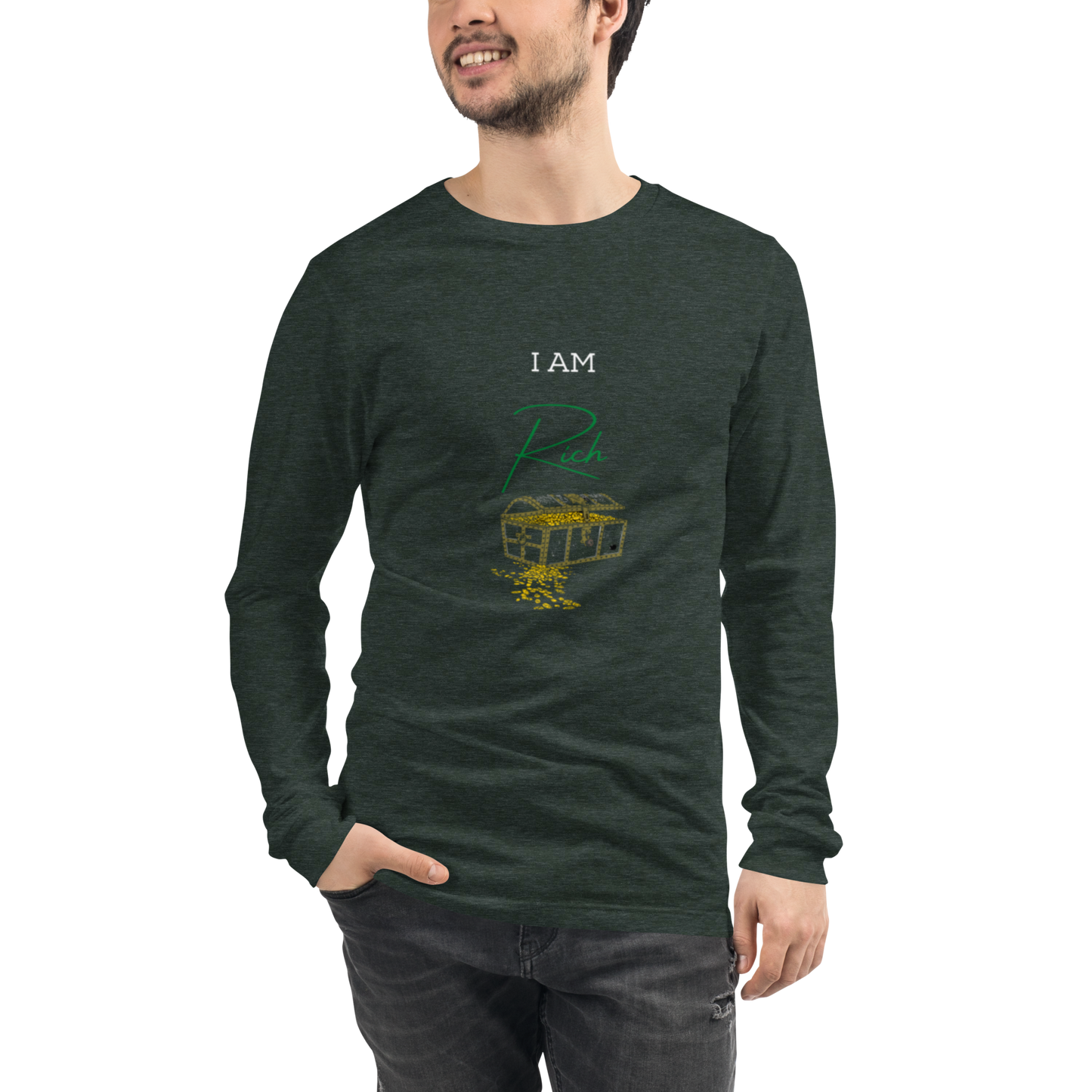 Unisex M/W Long Sleeve Tee "I Am Rich