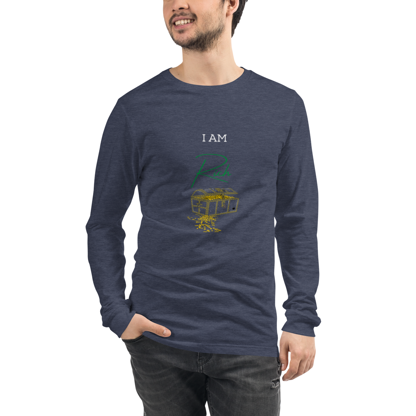 Unisex M/W Long Sleeve Tee "I Am Rich