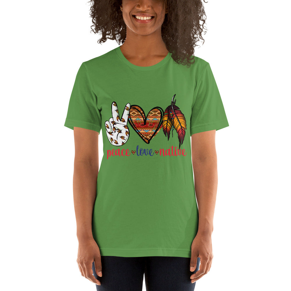 Unisex M/W Indigenous "Peace Love Native" T-shirt