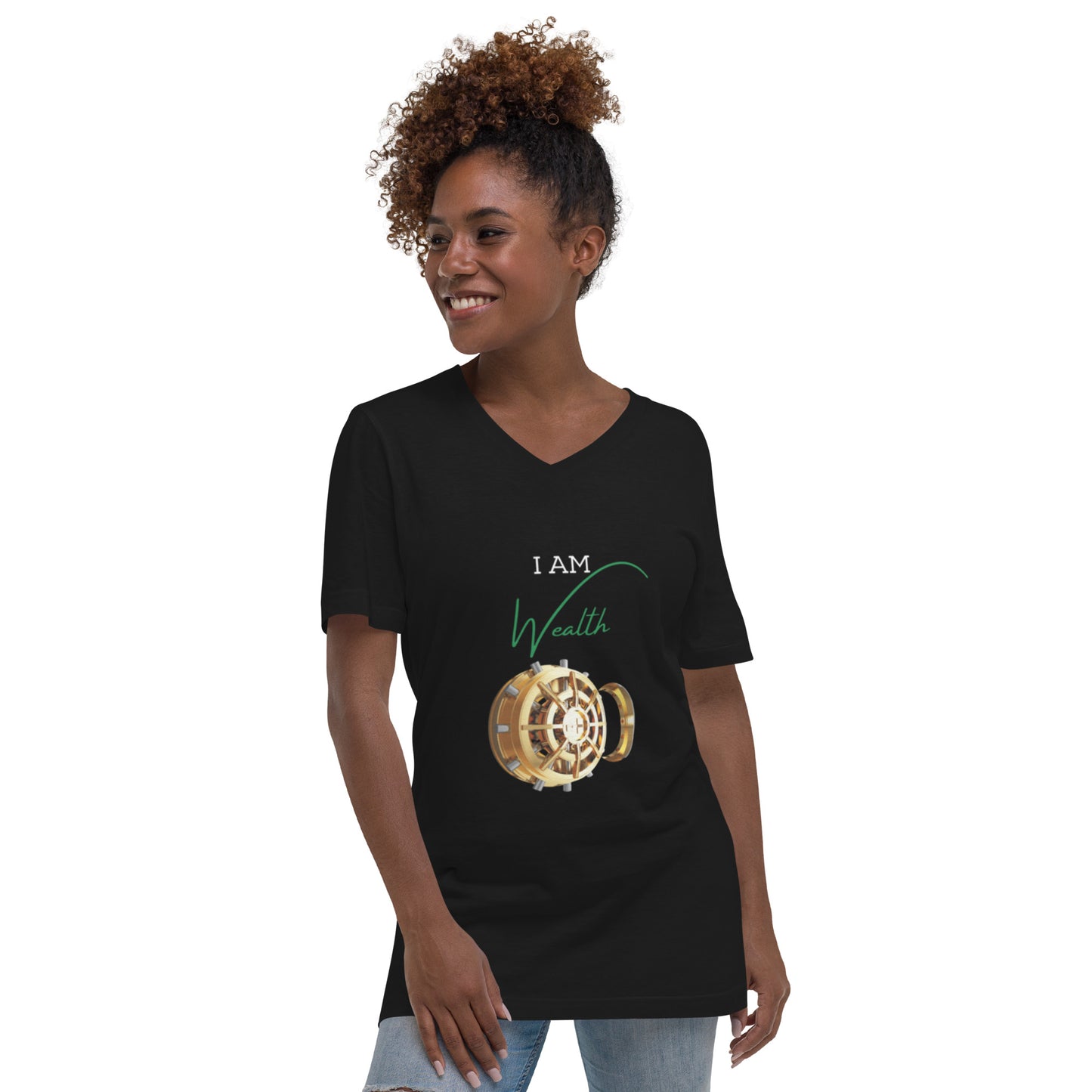 Unisex "I Am Wealth" V-Neck T-Shirt