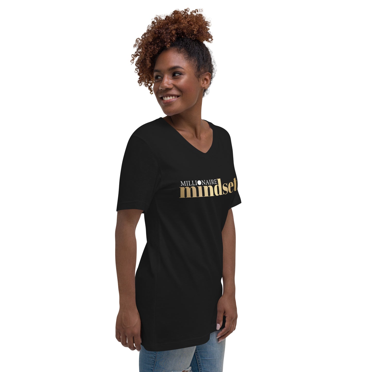 Unisex W/M V-Neck T-Shirt "Millionaire Mindset"