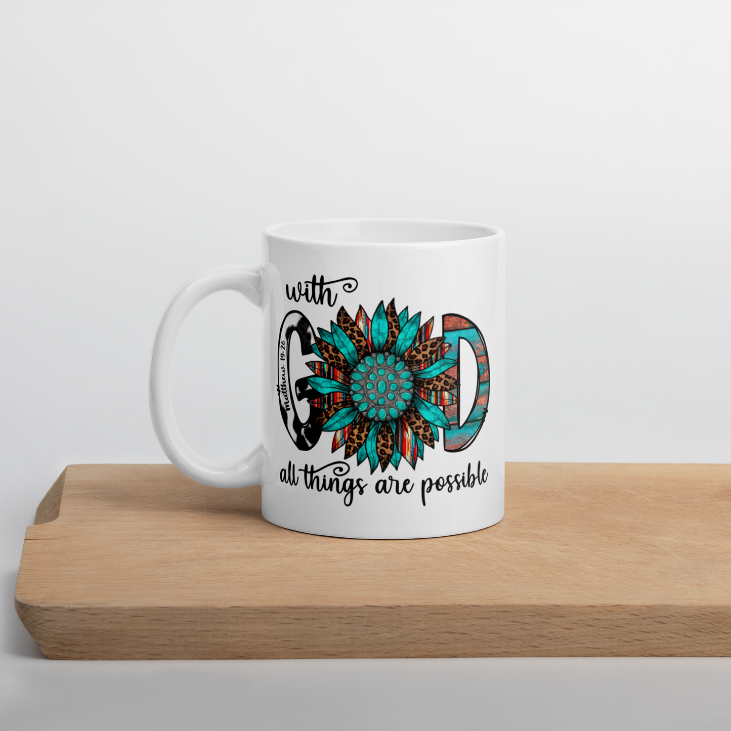 Mug "With God" Turquoise