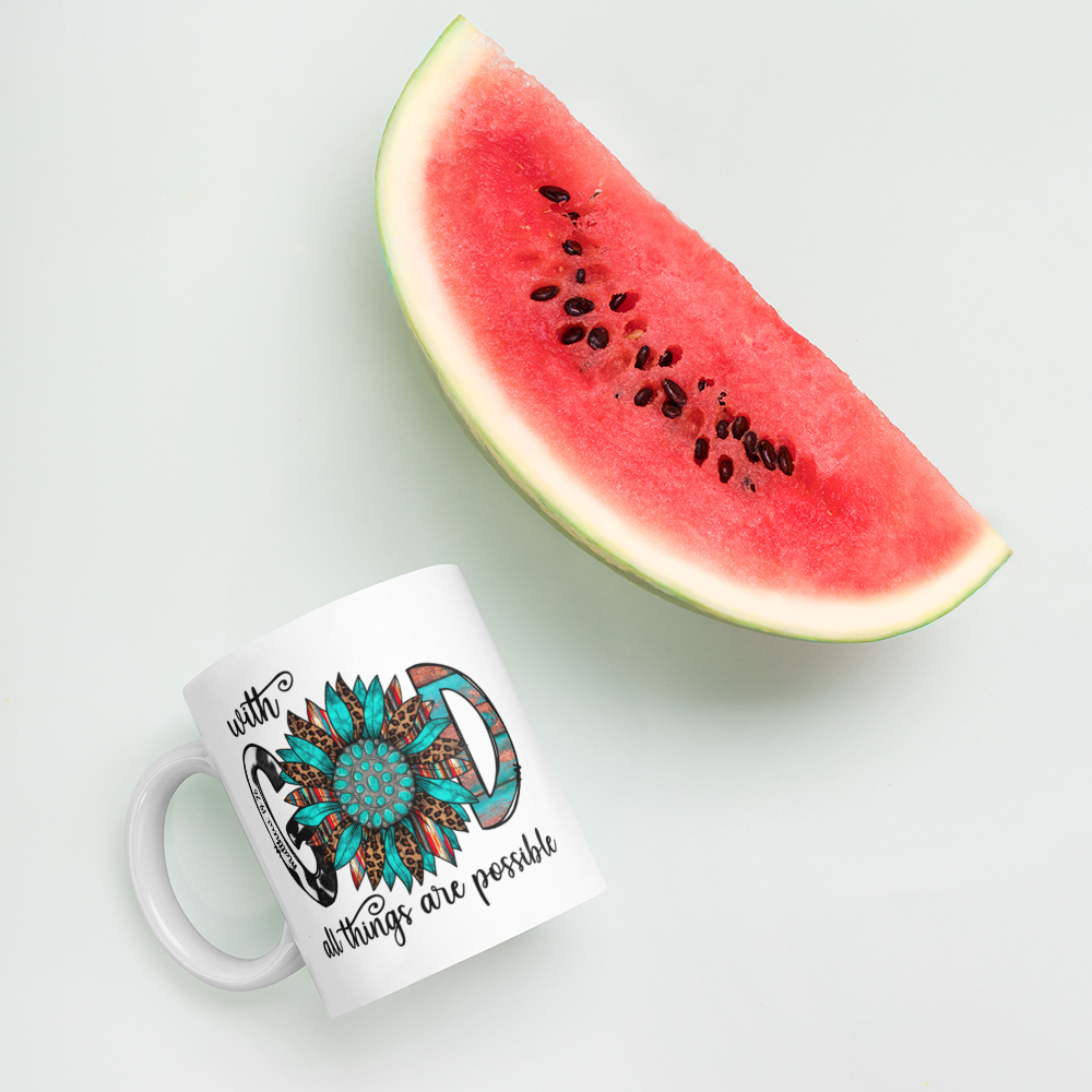 Mug "With God" Turquoise